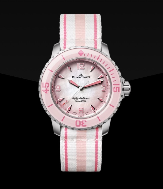 Front view of Blancpain Fifty Fathoms Automatique 5007 12B44R NAFA showcasing NATO strap